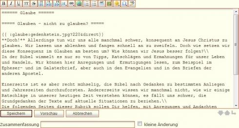 Eingabefeld zum Bearbeiten